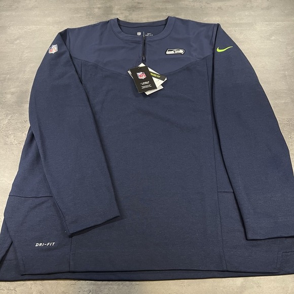 Nike Seattle Seahawks Jacket Mens XL 1/4 Zip‎ Sideline Dri Fit On Field Warmup - Picture 1 of 15